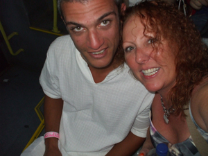 dj Teresa and Paul from Leeds on the Disco Bus In Ibiza