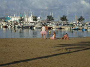 tu tu party girls in ibiza on the beach
